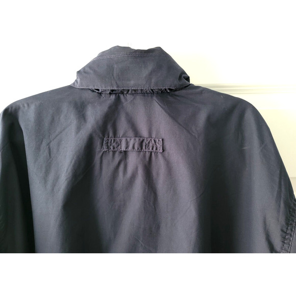 London Fog Men's Size Large Dark Navy Blue Golf Windbreaker Zip Up Button Jacket - Picture 5 of 11